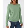imageAUTOMET Womens Long Sleeve Shirts Business Casual Tops Ruched Fall Trendy Tshirt 2025Lightgreen