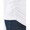 imageAUTOMET Womens Long Sleeve Shirts Business Casual Tops Ruched Fall Trendy Tshirt 2025White