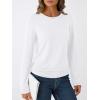 imageAUTOMET Womens Long Sleeve Shirts Business Casual Tops Ruched Fall Trendy Tshirt 2025White