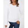 imageAUTOMET Womens Long Sleeve Shirts Business Casual Tops Ruched Fall Trendy Tshirt 2025White
