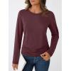 imageAUTOMET Womens Long Sleeve Shirts Business Casual Tops Ruched Fall Trendy Tshirt 2025Winered