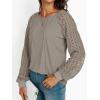 imageAUTOMET Womens Long Sleeve Shirts Casual Tops Dressy Outfits Fall Fashion Blouses Lace Clothes Y2kKhaki