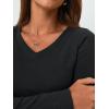 imageAUTOMET Womens Long Sleeve Shirts Fall Outfits Fashion Tops V Neck Ribbed Basic Casual Clothes Winter UnderscrubBlack