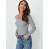 imageAUTOMET Womens Long Sleeve Shirts Fall Outfits Fashion Tops V Neck Ribbed Basic Casual Clothes Winter UnderscrubGrey