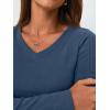 imageAUTOMET Womens Long Sleeve Shirts Fall Outfits Fashion Tops V Neck Ribbed Basic Casual Clothes Winter UnderscrubHazeblue