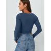 imageAUTOMET Womens Long Sleeve Shirts Fall Outfits Fashion Tops V Neck Ribbed Basic Casual Clothes Winter UnderscrubHazeblue