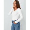 imageAUTOMET Womens Long Sleeve Shirts Fall Outfits Fashion Tops V Neck Ribbed Basic Casual Clothes Winter UnderscrubWhite