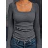 imageAUTOMET Womens Long Sleeve Shirts Square Neck Tops Ribbed Knit Basic Teen Girls Crop Tops Fall Outfits Fashion Clothes 2025Darkgrey