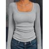 imageAUTOMET Womens Long Sleeve Shirts Square Neck Tops Ribbed Knit Basic Teen Girls Crop Tops Fall Outfits Fashion Clothes 2025Grey