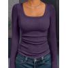 imageAUTOMET Womens Long Sleeve Shirts Square Neck Tops Ribbed Knit Basic Teen Girls Crop Tops Fall Outfits Fashion Clothes 2025Purple