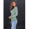 imageAUTOMET Womens Long Sleeve Shirts Square Neck Tops Ribbed Knit Basic Teen Girls Crop Tops Fall Outfits Fashion Clothes 2025Sagegreen