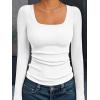 imageAUTOMET Womens Long Sleeve Shirts Square Neck Tops Ribbed Knit Basic Teen Girls Crop Tops Fall Outfits Fashion Clothes 2025White