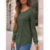 imageAUTOMET Womens Long Sleeve TShirts Dressy Business Casual Tops Tunic Fall Fashion Crewneck Blouse Trendy Winter Outfits 2025Armygreen