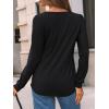 imageAUTOMET Womens Long Sleeve TShirts Dressy Business Casual Tops Tunic Fall Fashion Crewneck Blouse Trendy Winter Outfits 2025Black