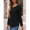 imageAUTOMET Womens Long Sleeve TShirts Dressy Business Casual Tops Tunic Fall Fashion Crewneck Blouse Trendy Winter Outfits 2025Black