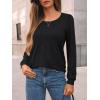 imageAUTOMET Womens Long Sleeve TShirts Dressy Business Casual Tops Tunic Fall Fashion Crewneck Blouse Trendy Winter Outfits 2025Black