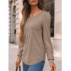 imageAUTOMET Womens Long Sleeve TShirts Dressy Business Casual Tops Tunic Fall Fashion Crewneck Blouse Trendy Winter Outfits 2025Khaki
