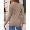 imageAUTOMET Womens Long Sleeve TShirts Dressy Business Casual Tops Tunic Fall Fashion Crewneck Blouse Trendy Winter Outfits 2025Khaki