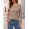 imageAUTOMET Womens Long Sleeve TShirts Dressy Business Casual Tops Tunic Fall Fashion Crewneck Blouse Trendy Winter Outfits 2025Khaki