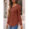 imageAUTOMET Womens Long Sleeve TShirts Dressy Business Casual Tops Tunic Fall Fashion Crewneck Blouse Trendy Winter Outfits 2025Maple