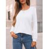 imageAUTOMET Womens Long Sleeve TShirts Dressy Business Casual Tops Tunic Fall Fashion Crewneck Blouse Trendy Winter Outfits 2025White