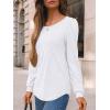 imageAUTOMET Womens Long Sleeve TShirts Dressy Business Casual Tops Tunic Fall Fashion Crewneck Blouse Trendy Winter Outfits 2025White