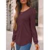 imageAUTOMET Womens Long Sleeve TShirts Dressy Business Casual Tops Tunic Fall Fashion Crewneck Blouse Trendy Winter Outfits 2025Winered