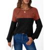 imageAUTOMET Womens Long Sleeve Tshirts Casual Tunic Work Tops Cute Pullover Sweaters Fall Travel Outfits 2025 Dressy BlousesCaramel Black
