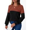 imageAUTOMET Womens Long Sleeve Tshirts Casual Tunic Work Tops Cute Pullover Sweaters Fall Travel Outfits 2025 Dressy BlousesCaramel Black