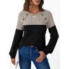 imageAUTOMET Womens Long Sleeve Tshirts Casual Tunic Work Tops Cute Pullover Sweaters Fall Travel Outfits 2025 Dressy BlousesTaupe Black