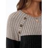 imageAUTOMET Womens Long Sleeve Tshirts Casual Tunic Work Tops Cute Pullover Sweaters Fall Travel Outfits 2025 Dressy BlousesTaupe Black