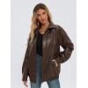 imageAUTOMET Womens Oversized Leather Jackets Faux Suede 2025 Fall Zip Up Motorcycle Coats Blazer Jackets for Women OutfitsBrown