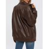 imageAUTOMET Womens Oversized Leather Jackets Zip Up Coats Faux Motorcycle Bomber Outfits Fall Trendy Fashion Winter Clothes 2025Brown