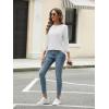 imageAUTOMET Womens Tops 34 Length Long Sleeve Shirts Fall Clothes Business Casual Dressy Blouse Loose Fit Basic Tee TrendyWhite