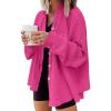 imageAUTOMET Fall Outfits for Women 2025 Fashion Clothes Winter Waffle Knit Clothing Oversized Button Down ShirtHotpink