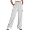 imageAUTOMET Womens Cargo Sweatpants Wide Leg Fleece Lined Y2k Pants Fall Winter Baggy Joggers with PocketsGrey