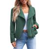 imageAUTOMET Womens Faux Leather Jackets Suede Fall Fashion 2025 Outfits Winter Clothes Open Front Cropped Coat OutwearGreen