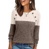 imageAUTOMET Womens Long Sleeve Tshirts Casual Tunic Work Tops Cute Pullover Sweaters Fall Travel Outfits 2025 Dressy BlousesApricot Brown