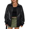 imageAUTOMET Womens Oversized Leather Jackets Zip Up Coats Faux Motorcycle Bomber Outfits Fall Trendy Fashion Winter Clothes 2025Black
