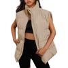 imageAUTOMET Womens Puffer Vests Fall Fashion Jackets Puffy Outfits 2025 Trendy Sleeveless Coats Outerwear Winter ClothesApricot