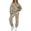 imageAUTOMET Womens Sweatsuits 2 Piece Outfits Lounge Sets Long Sleeve Half Zip Pullover and Baggy Sweatpants with PocketsCamoyellow