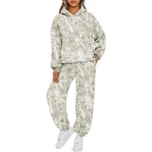 imageAUTOMET Womens 2 Piece Outfits Lounge Hoodie Sweatsuit Sets Plus Size Fall Fashion Clothes Airport Travel Pants TracksuitsCamolgreen