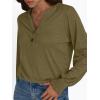 imageAUTOMET Long Sleeve Shirts Womens Tops Henley Dressy Casual Blouses Fall Outfits 2025 Trendy Loose Fit Comfy Winter ClothesArmy Green