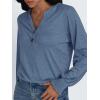imageAUTOMET Long Sleeve Shirts Womens Tops Henley Dressy Casual Blouses Fall Outfits 2025 Trendy Loose Fit Comfy Winter ClothesGrey Blue