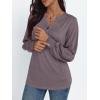 imageAUTOMET Long Sleeve Shirts Womens Tops Henley Dressy Casual Blouses Fall Outfits 2025 Trendy Loose Fit Comfy Winter ClothesGrey Purple