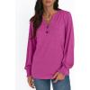 imageAUTOMET Long Sleeve Shirts Womens Tops Henley Dressy Casual Blouses Fall Outfits 2025 Trendy Loose Fit Comfy Winter ClothesHot Pink