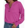 imageAUTOMET Long Sleeve Shirts Womens Tops Henley Dressy Casual Blouses Fall Outfits 2025 Trendy Loose Fit Comfy Winter ClothesHot Pink