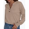 imageAUTOMET Long Sleeve Shirts Womens Tops Henley Dressy Casual Blouses Fall Outfits 2025 Trendy Loose Fit Comfy Winter ClothesKhaki