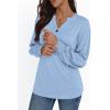 imageAUTOMET Long Sleeve Shirts Womens Tops Henley Dressy Casual Blouses Fall Outfits 2025 Trendy Loose Fit Comfy Winter ClothesLight Blue