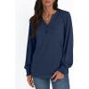 imageAUTOMET Long Sleeve Shirts Womens Tops Henley Dressy Casual Blouses Fall Outfits 2025 Trendy Loose Fit Comfy Winter ClothesNavy Blue